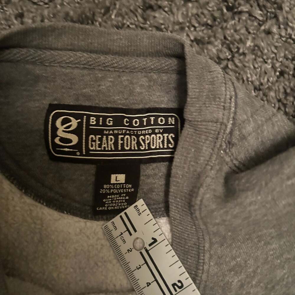 Gear For Sports Big Cotton Grace College Gray Crewneck Sweatshirt Large - Picture 3 of 7